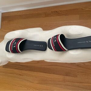 Armani Exchange Black and Red Flats